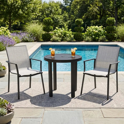 Mila Grey Sling 3 Piece Bistro Group - The Great Escape