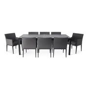 Capri 9 Piece Logan Graphite Dining Group - The Great Escape