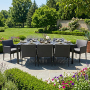 Capri 9 Piece Logan Graphite Dining Group - The Great Escape
