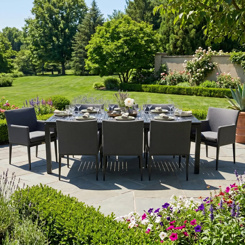 Capri 9 Piece Logan Graphite Dining Group - The Great Escape