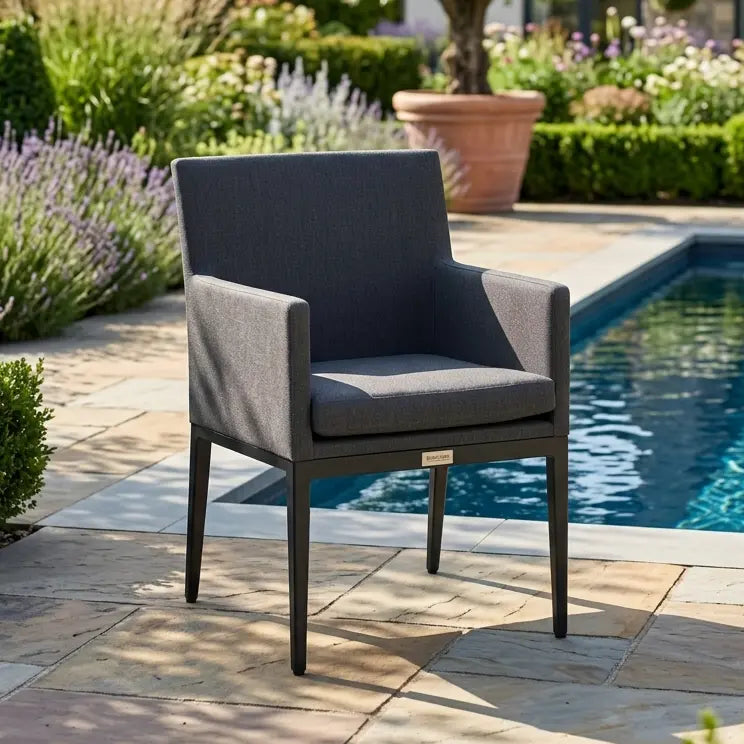 Capri Logan Graphite Cushioned Dining Chair - The Great Escape