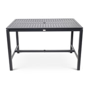 Capri 42" x 66" Rectangle Aluminum Slat Bar Table - The Great Escape