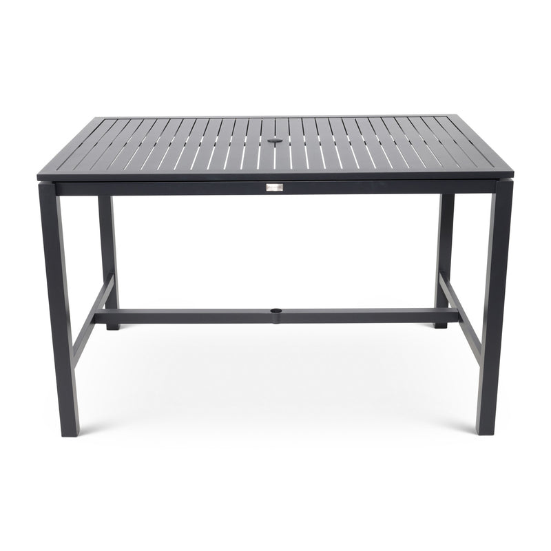 Capri 42" x 66" Rectangle Aluminum Slat Bar Table - The Great Escape