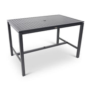 Capri 42" x 66" Rectangle Aluminum Slat Bar Table - The Great Escape