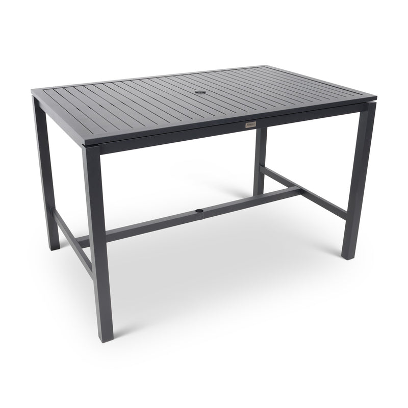Capri 42" x 66" Rectangle Aluminum Slat Bar Table - The Great Escape