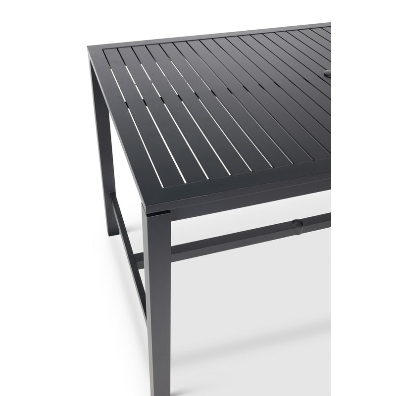 Capri 42" x 66" Rectangle Aluminum Slat Bar Table - The Great Escape