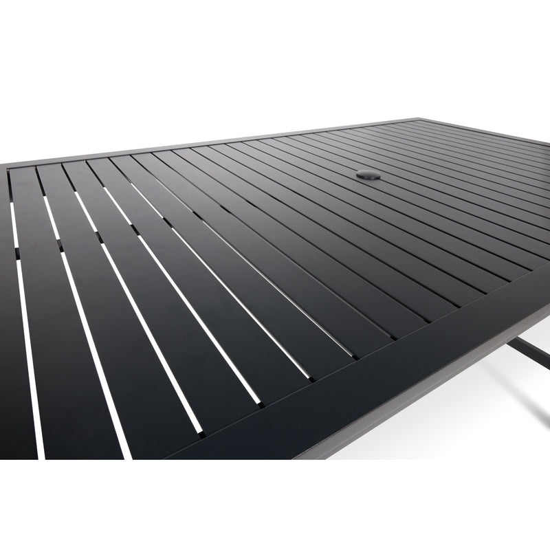 Capri 42" x 66" Rectangle Aluminum Slat Bar Table - The Great Escape