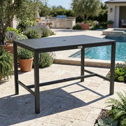 Capri 42"x66" Rectangle Black Aluminum Bar Height Table - The Great Escape