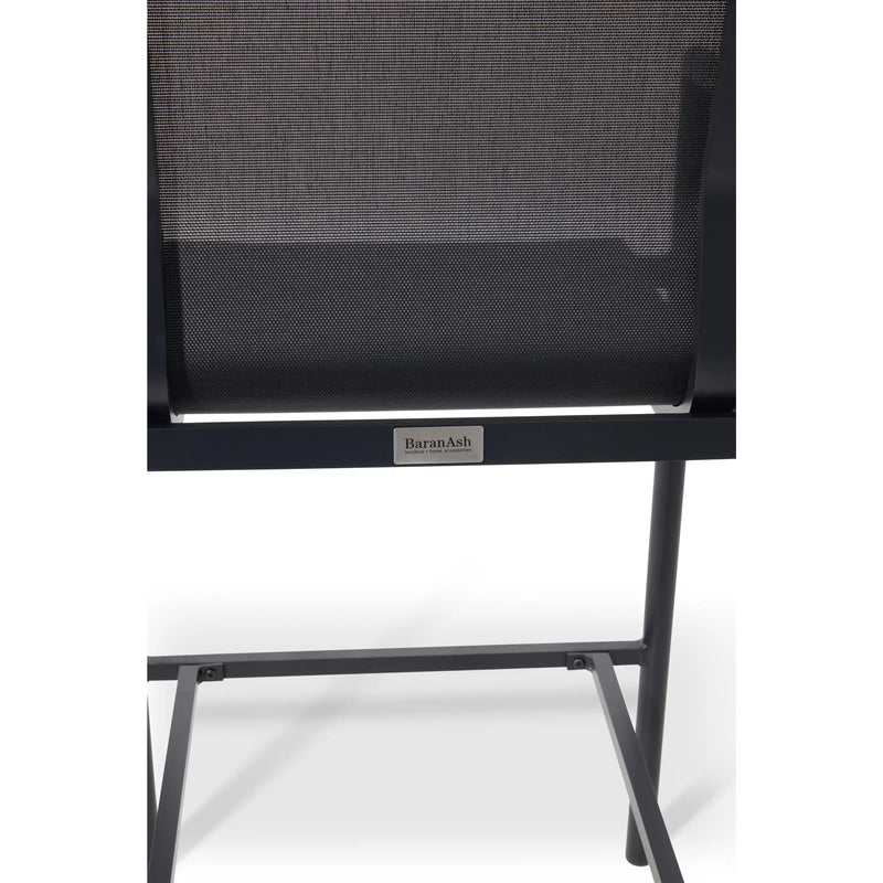 Capri Sling Teak Accent Arm Barstool - The Great Escape