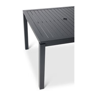 Capri 42" Square Aluminum Slat Dining Table - The Great Escape