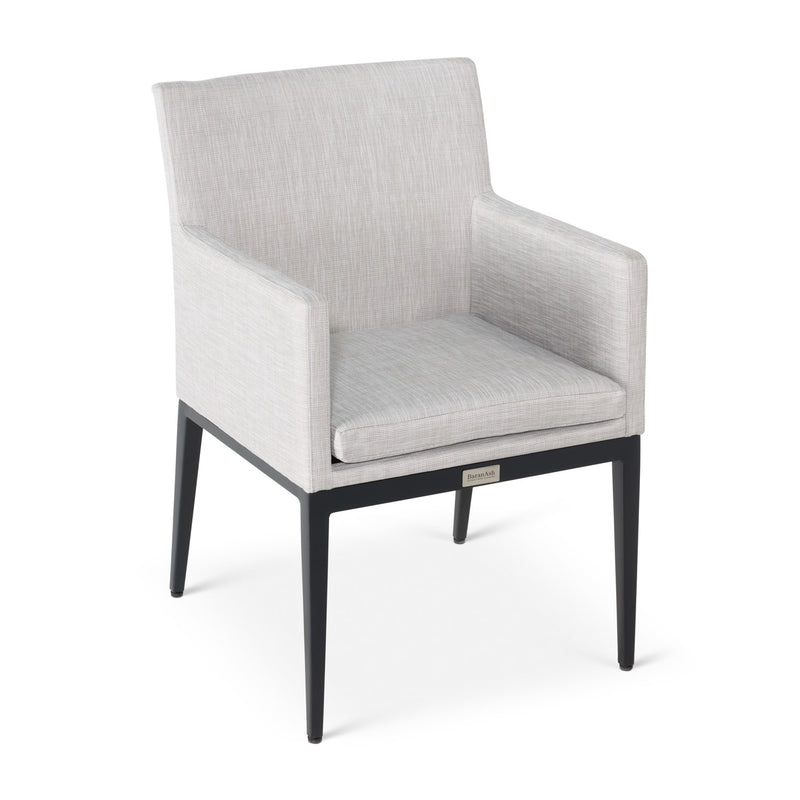 Mila Grey Upholstered Sling Cushioned Dining Chair - The Great Escape
