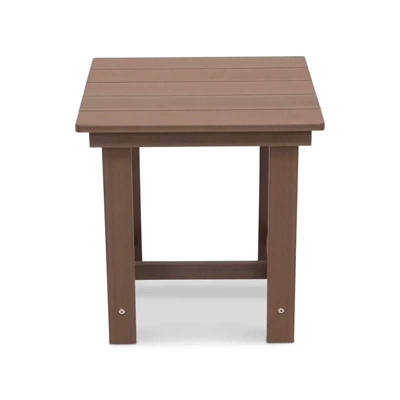 Aruba 24" Square Rustic Brown Poly Lumber Side Table - The Great Escape
