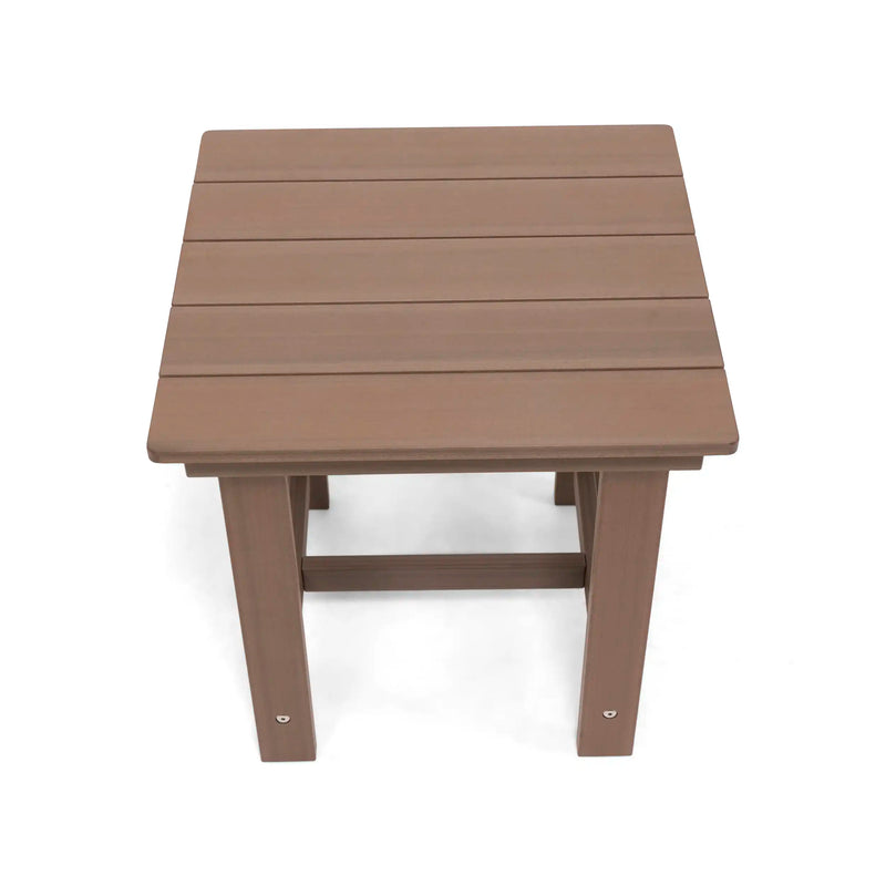 Aruba 24" Square Rustic Brown Poly Lumber Side Table - The Great Escape