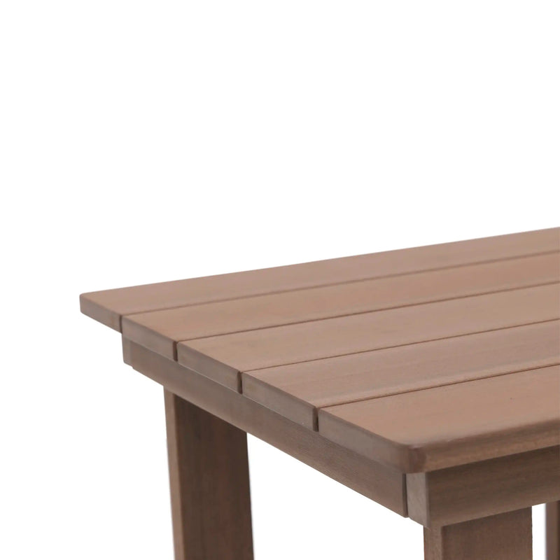 Aruba 24" Square Rustic Brown Poly Lumber Side Table - The Great Escape