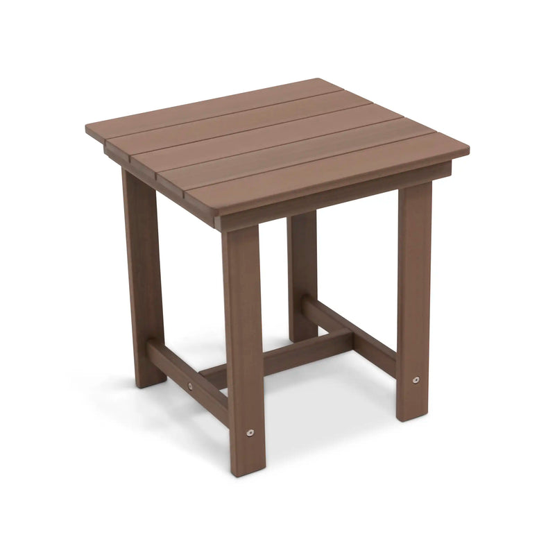 Aruba 24" Square Rustic Brown Poly Lumber Side Table - The Great Escape