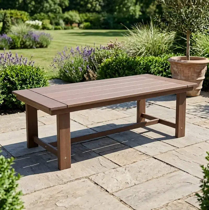 Aruba 24"x48" Rectangle Rustic Brown Poly Lumber Coffee Table - The Great Escape