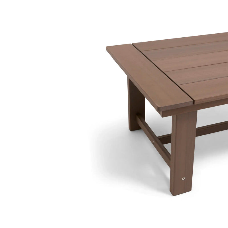Aruba 24"x48" Rectangle Rustic Brown Poly Lumber Coffee Table - The Great Escape