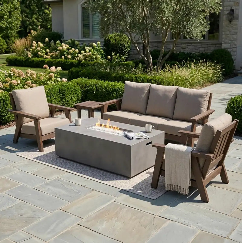 Aruba 5 Piece Sofa Firepit Chat Group - The Great Escape