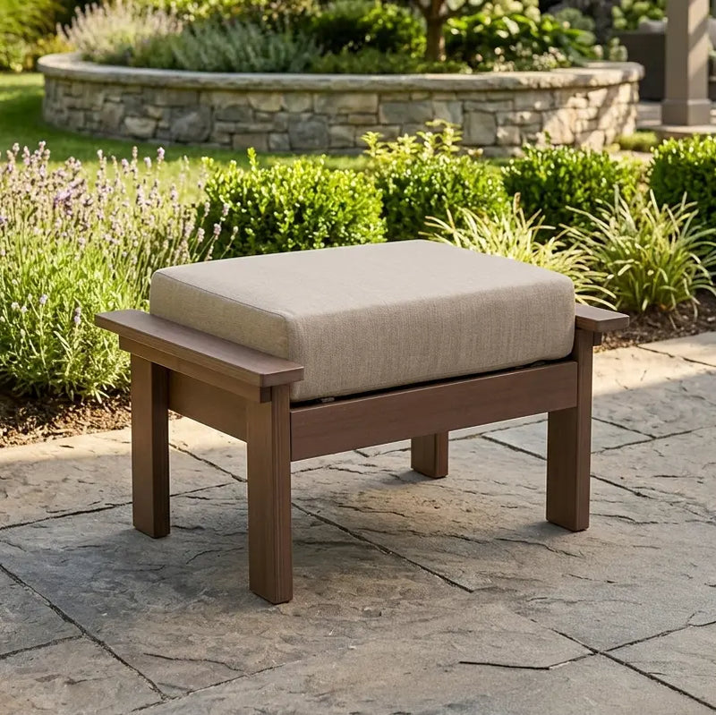 Aruba Cushioned Poly Lumber Ottoman - The Great Escape