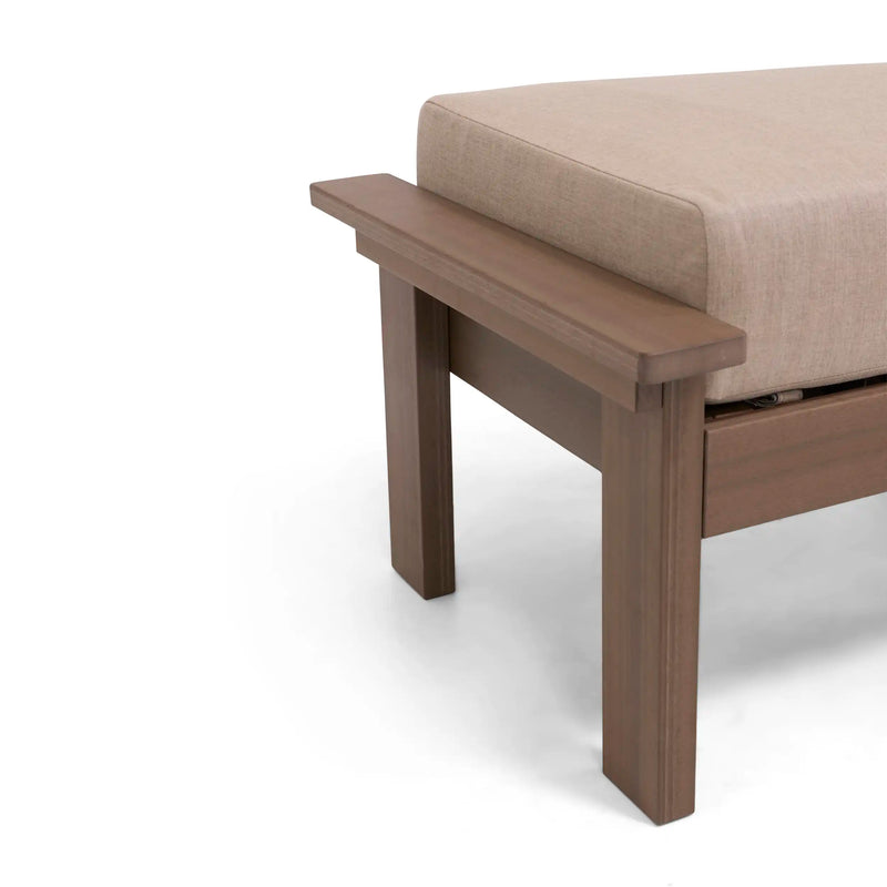 Aruba Cushioned Lumber Ottoman - The Great Escape