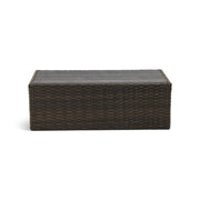 Aruba 24"x48" Rectangle Brown Woven Poly Top Coffee Table - The Great Escape