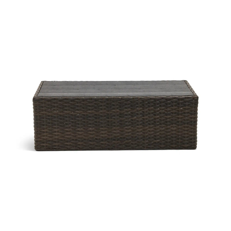 Aruba 24"x48" Rectangle Brown Woven Poly Top Coffee Table - The Great Escape