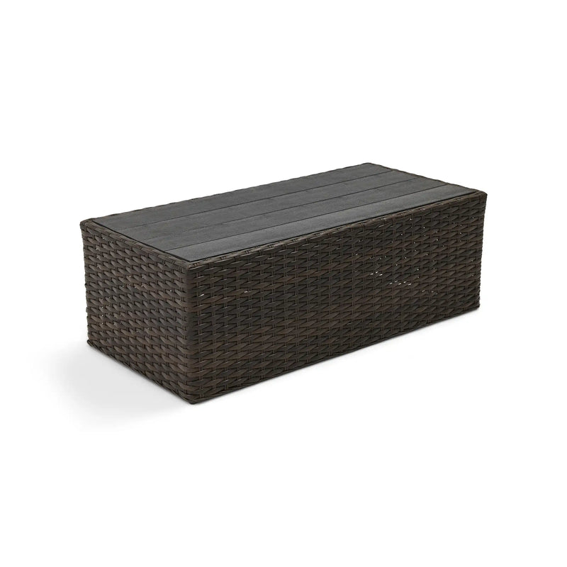 Aruba 24"x48" Rectangle Brown Woven Poly Top Coffee Table - The Great Escape