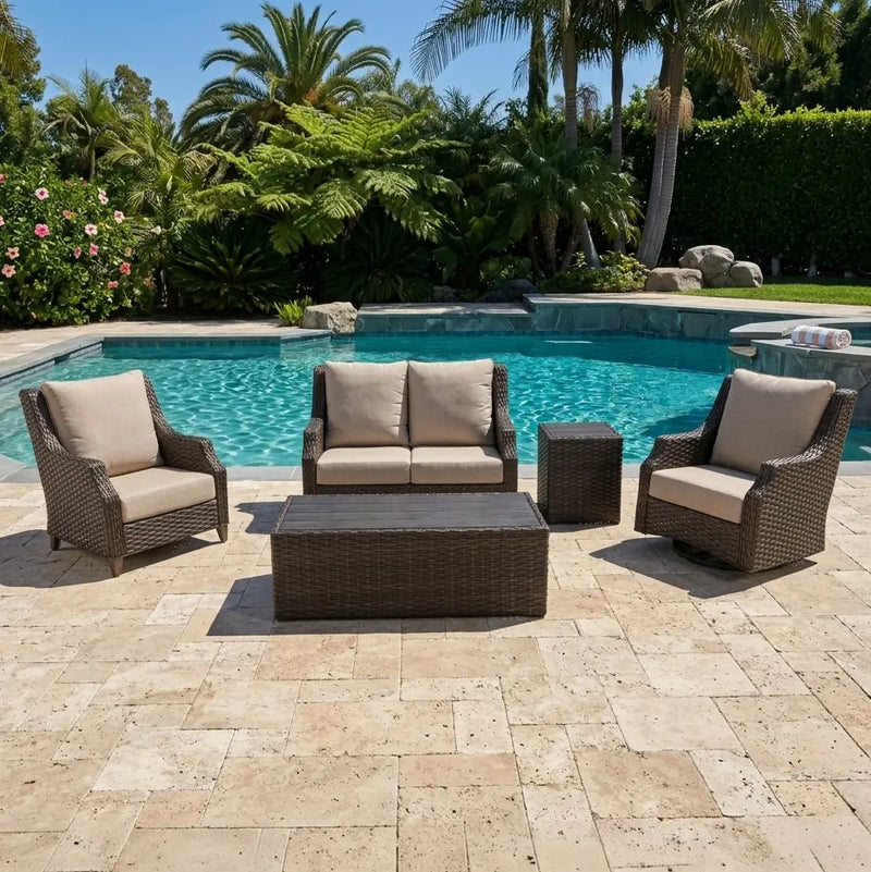 Aruba XL 5 Piece Loveseat Chat Group - The Great Escape