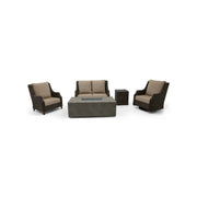 Aruba XL 5 Piece Loveseat Firepit/Chat Group - The Great Escape