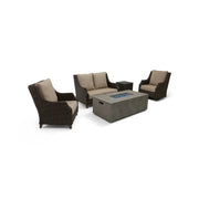 Aruba XL 5 Piece Loveseat Firepit/Chat Group - The Great Escape