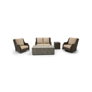 Aruba XL 5 Piece Loveseat Firepit/Chat Group - The Great Escape