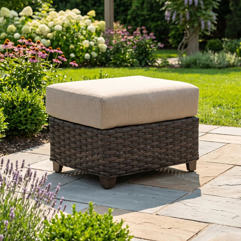 Aruba XL Deep Seat Cushioned Woven Ottoman - The Great Escape
