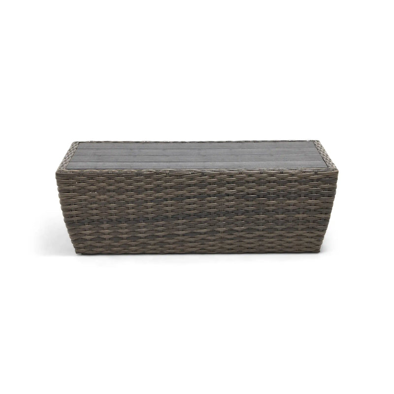 Aurora 24"x48" Rectangle Grey Woven Poly Top Coffee Table - The Great Escape
