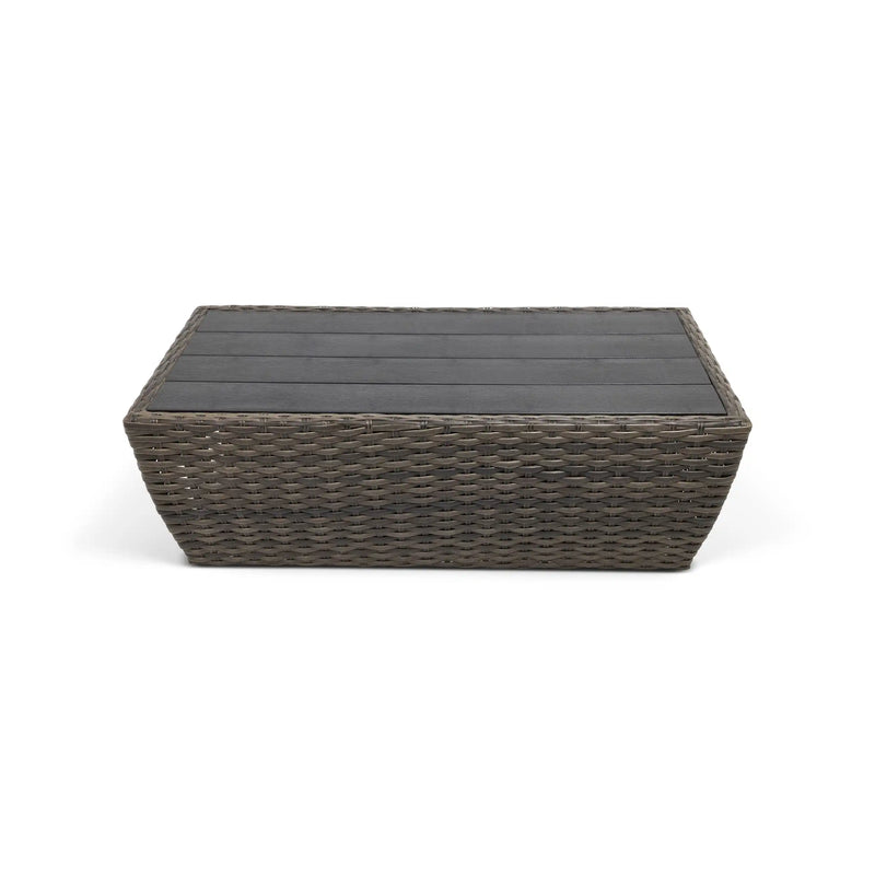Aurora 24"x48" Rectangle Grey Woven Poly Top Coffee Table - The Great Escape