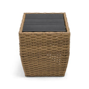 Benson 24" Square Driftwood Woven Poly Top Side Table - The Great Escape