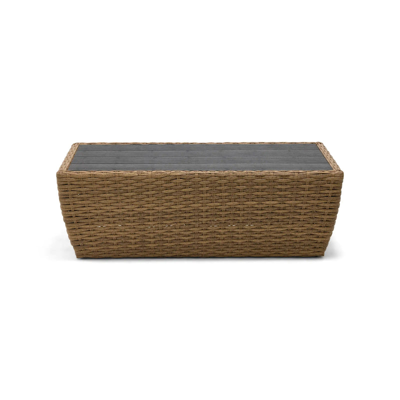 Benson 24"x48" Rectangle Driftwood Woven Poly Top Coffee Table - The Great Escape