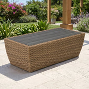 Benson 24"x48" Rectangle Driftwood Woven Poly Top Coffee Table - The Great Escape