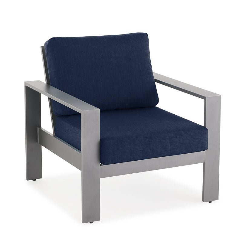 Newport Grey Lounge Chair in Spectrum Indigo - The Great Escape