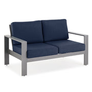 Newport Grey Loveseat in Spectrum Indigo - The Great Escape