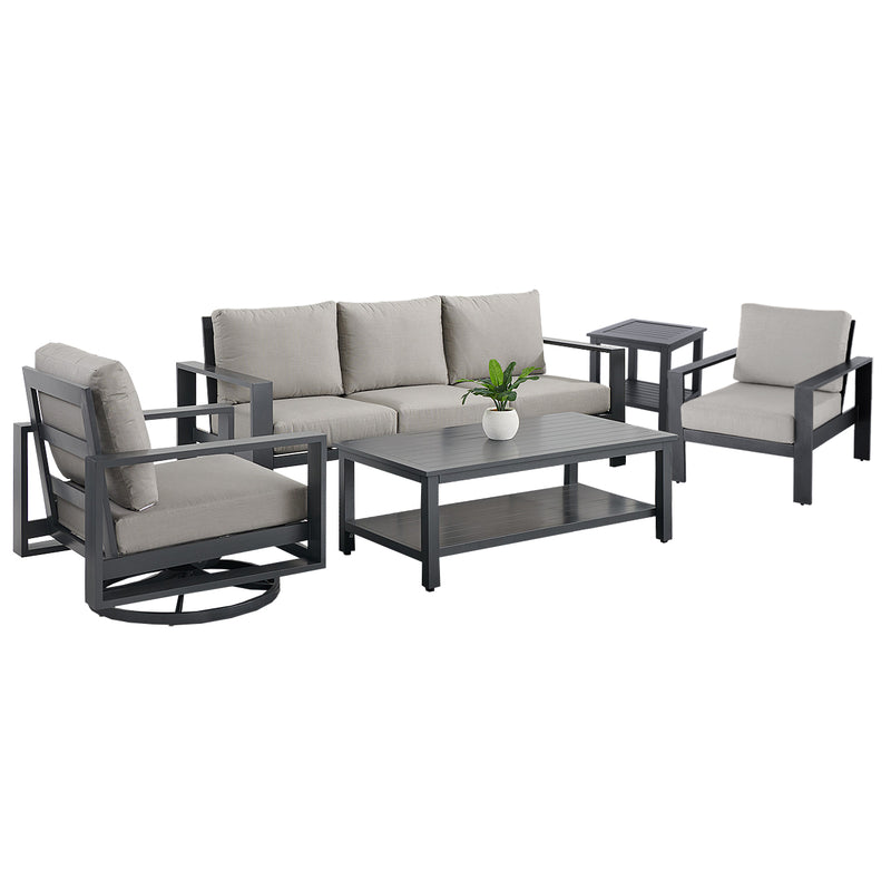 Newport Grey 5 Piece Sofa Group in Spectrum Dove - The Great Escape
