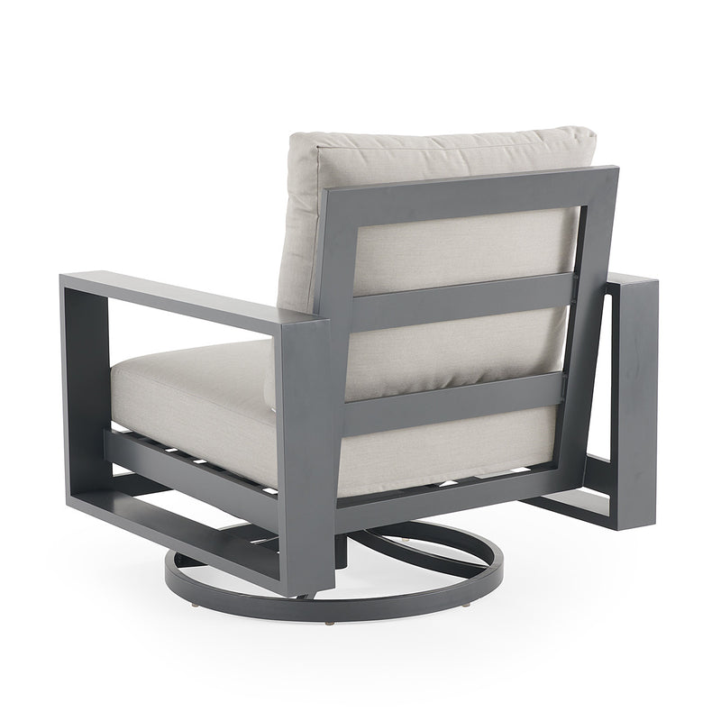 Newport Grey Swivel Rocker in Spectrum Dove - The Great Escape