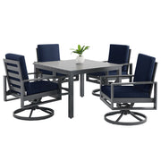 Newport Grey 5 Piece Dining Group in Spectrum Indigo - The Great Escape