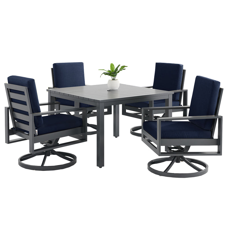 Newport Grey 5 Piece Dining Group in Spectrum Indigo - The Great Escape