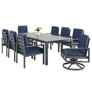 Newport Grey 9 Piece Dining Group in Spectrum Indigo - The Great Escape