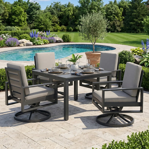 Newport Grey 5 Piece Dining Group in Spectrum Dove - The Great Escape