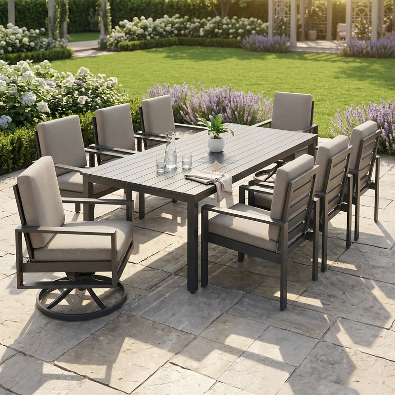 Newport Grey 9 Piece Dining Group in Spectrum Dove - The Great Escape