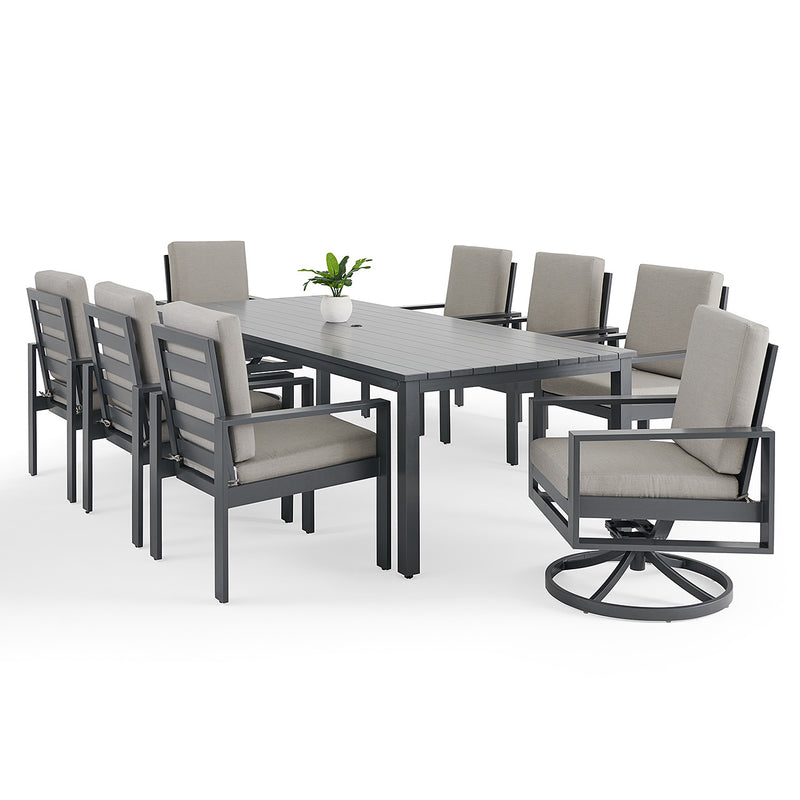 Newport Grey 9 Piece Dining Group in Spectrum Dove - The Great Escape