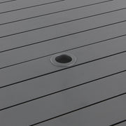 Newport Grey 44" Square Slat Dining Table with Matte Slate Grey Frame - The Great Escape