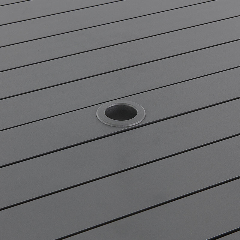 Newport Grey 44" Square Slat Dining Table with Matte Slate Grey Frame - The Great Escape