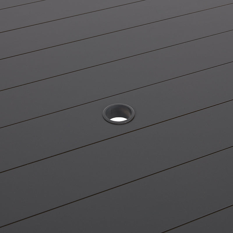 Newport Grey 44" x 100" Rectangle Slat Dining Table in Matte Slate Grey - The Great Escape